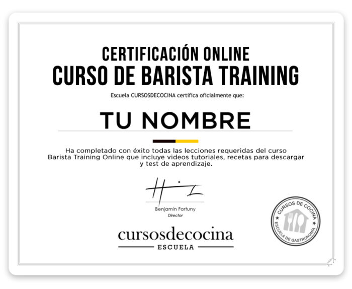 Curso Barista Training Online certificado mec valido