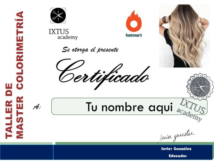 Curso Master en Color de Cero a Decoloraciones, Mechas balayage y efectos de color certificado mec valido