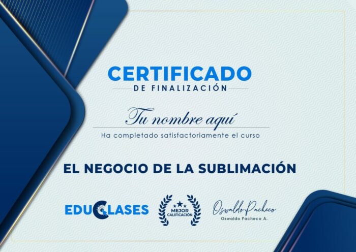 El negocio de la sublimación certificado mec valido