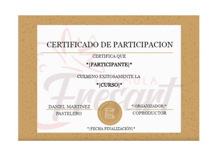 Formula Fresart certificado mec valido