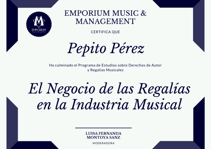 Curso El Negocio de las Regalías en la Industria Musical certificado mec valido