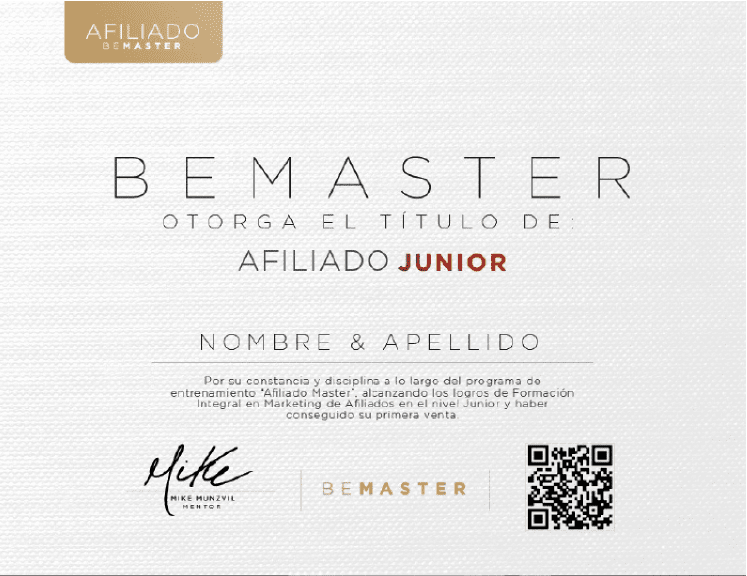 Curso Afiliado Master certificado mec valido