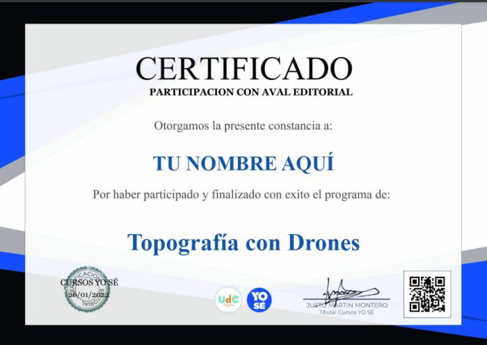 Curso Topografía con Drones certificado mec valido