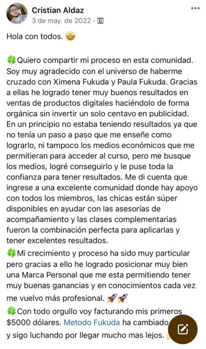 Método Fukuda Mentoring opiniones y testimonios